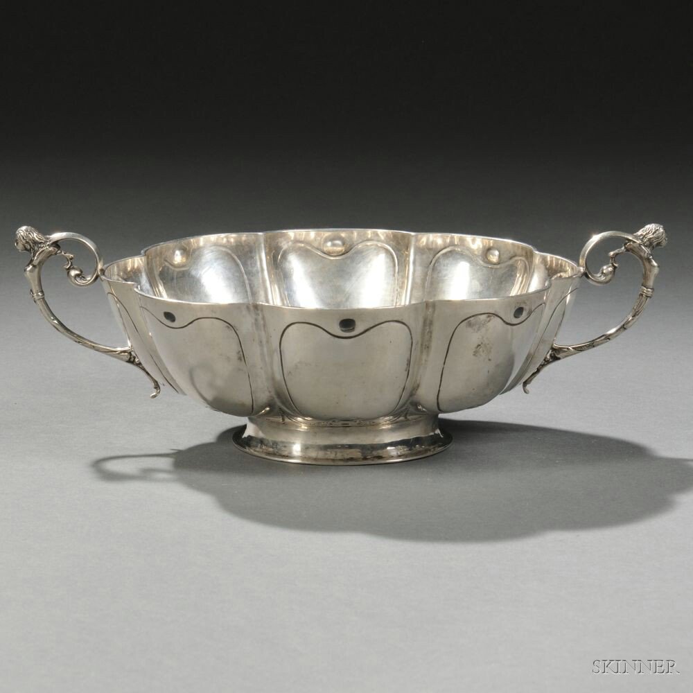 Appraisal: Dutch Silver Two-handled Bowl possibly Emden late th early th