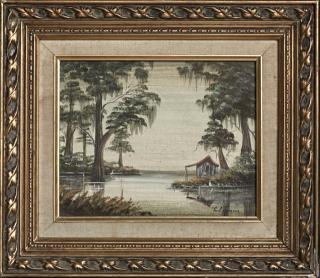 Appraisal: Paul Samson Louisiana Swamp Scene th c oil on masonite