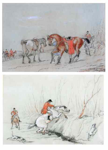 Appraisal: HABLOT KNIGHT BROWNE - A Pair of hunting scenes one