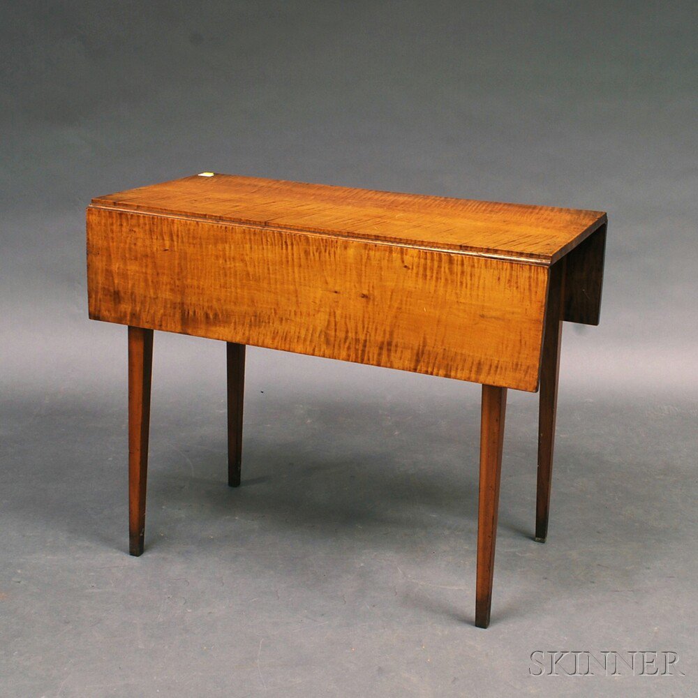 Appraisal: Federal Tiger Maple Drop-leaf Table America th century refinished ht