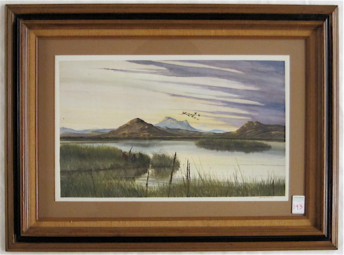 Appraisal: LEON LAUCIRICA WATERCOLOR ON PAPER Oregon born Duck Hunting a