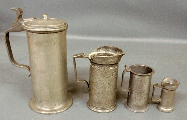 Appraisal: - English pewter flagon c h and initialed T F