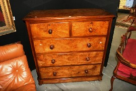 Appraisal: A walnut and burr walnut chest of drawers