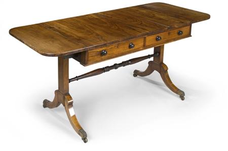 Appraisal: A George IV rosewood sofa table circa the rectangluar top