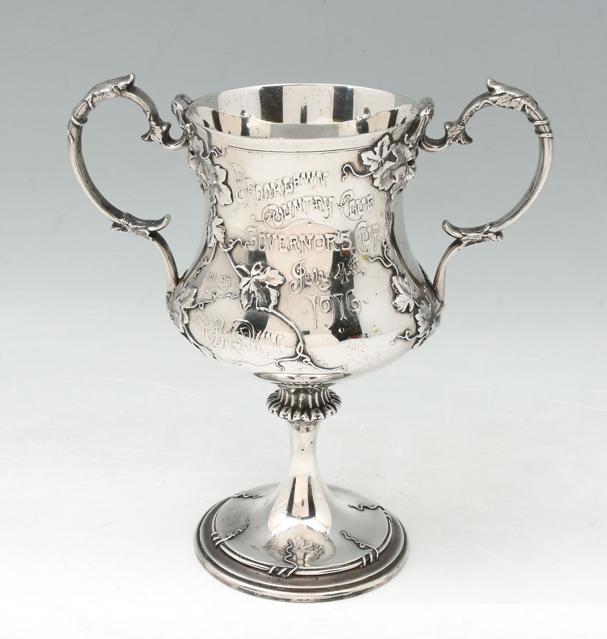 Appraisal: WHITING STERLING TWO HANDLE GOLFING TROPHY CUP Approx Troy ounces