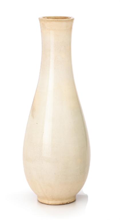 Appraisal: Chinese white-slip glazed porcelain vase ming dynasty Of slender pear-shape