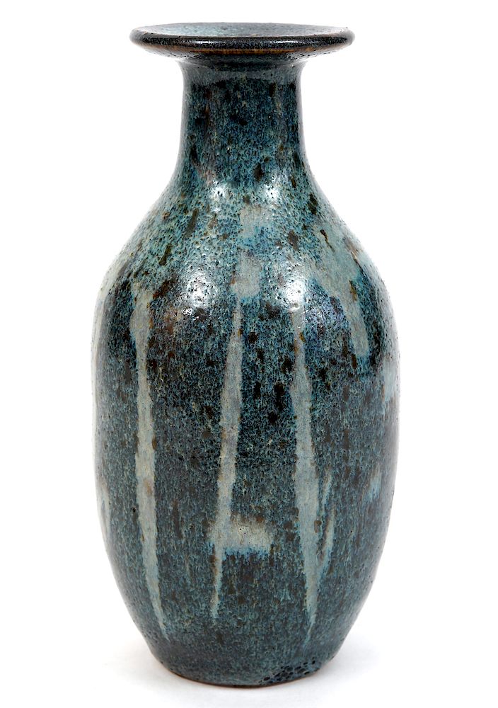 Appraisal: Ernst Alma Lorenzen Mottled Glazed Vase Ernst Alma Lorenzen blue