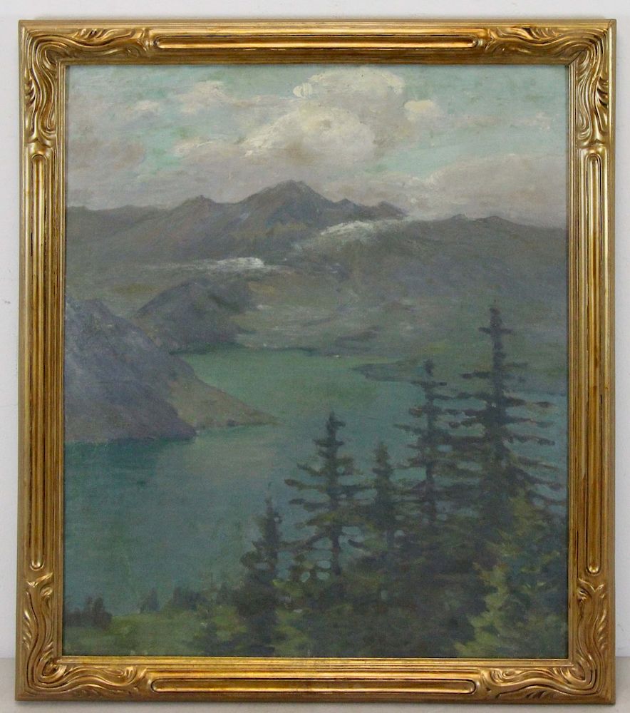 Appraisal: CLARA DAVIDSON AMERICAN - Oil on Canvas Landscape Estate Stamp