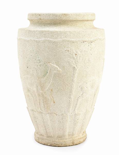 Appraisal: Art Deco style garden urn reconstituted stone height inches cm