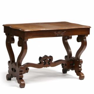 Appraisal: American Victorian Parlour Table late th century walnut with rosewood