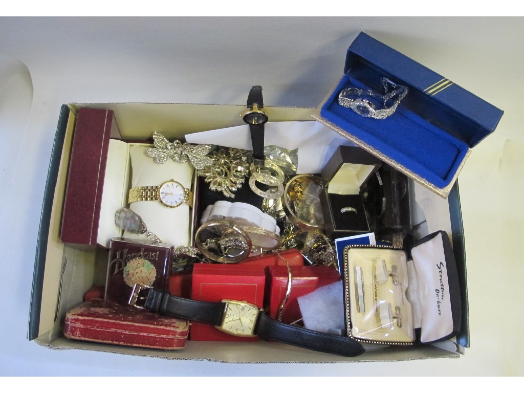 Appraisal: Box of watches and costume jewellery