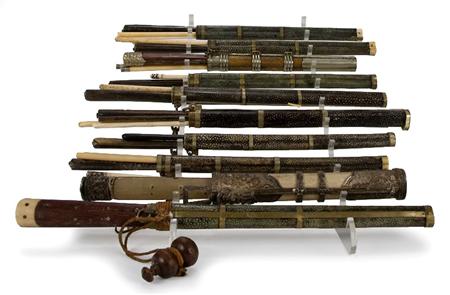 Appraisal: Group of Twelve Chinese Travel Utensil Sets Estimate -