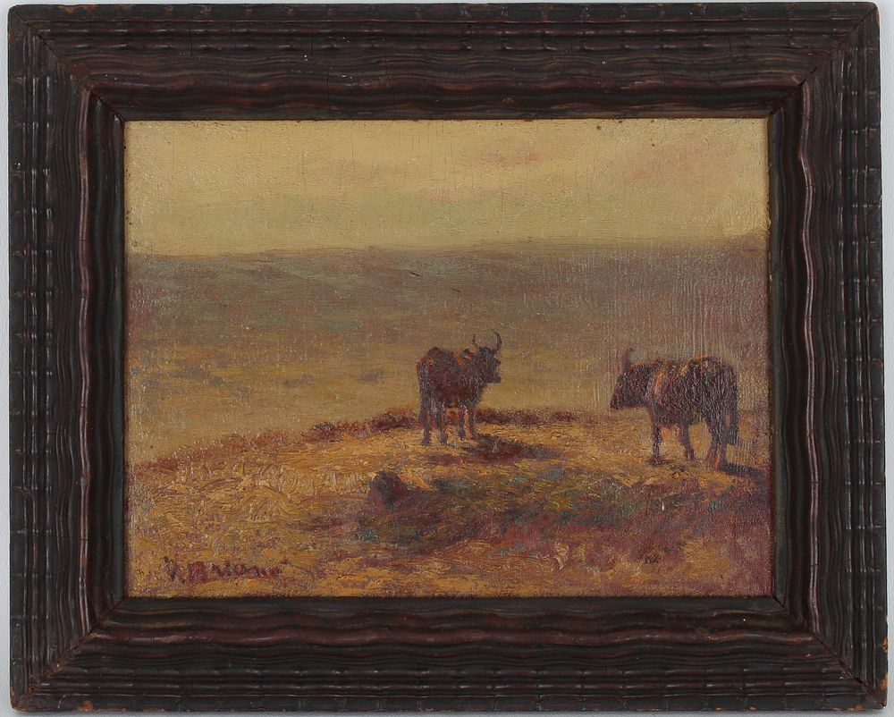 Appraisal: Signed th C Bucolic Landscape Painting Signed th C Bucolic