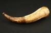 Appraisal: th C POWDERHORN - Dated Scrimshawn Horn marked 'I Hart'