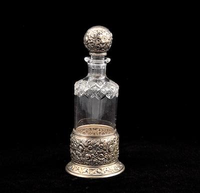 Appraisal: A Tiffany Co Sterling Silver and Cut Crystal Perfume Bottle