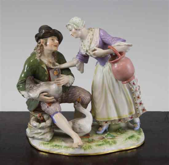 Appraisal: A Meissen group 'The Geese Dealer' late th century after