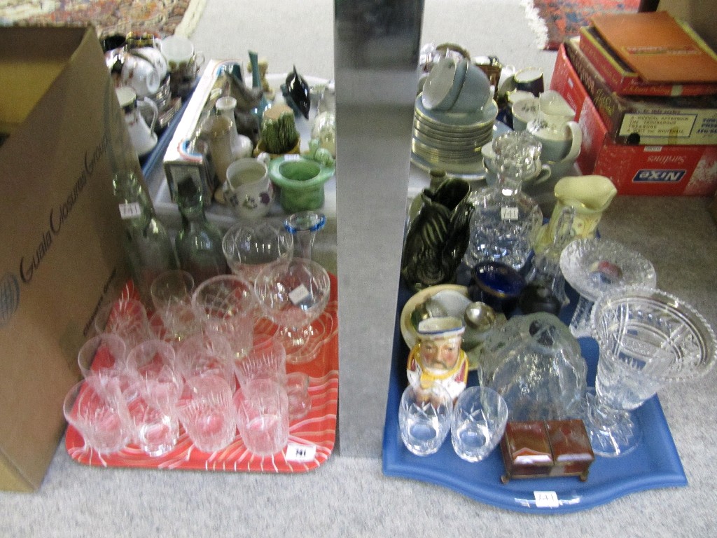 Appraisal: Lot comprising two trays of assorted glassware and ceramics