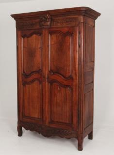 Appraisal: TH C FRENCH PROVINCIAL CARVED WALNUT ARMOIRE TH C LOUIS