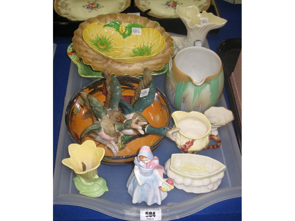 Appraisal: Tray lot of decorative ceramics to include Royal Doulton figure