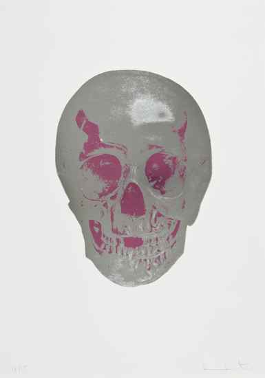 Appraisal: Damien Hirst b The Dead Gunmetal Pink foil-block print in