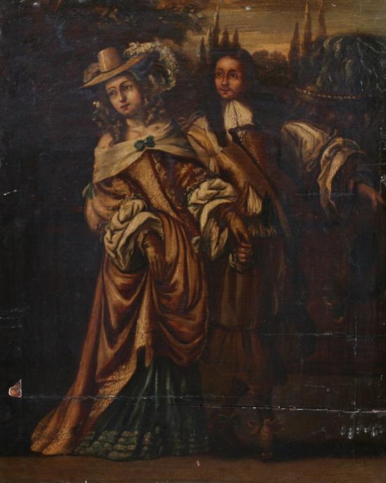 Appraisal: DUTCH SCHOOL th century ELEGANT COUPLE FROM THE TIME OF