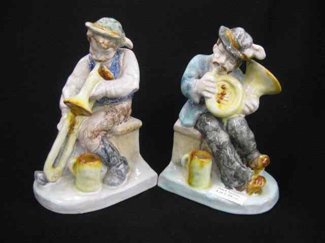 Appraisal: Pair of Pottery Figural Bookends terra cotta fine colorful glaze