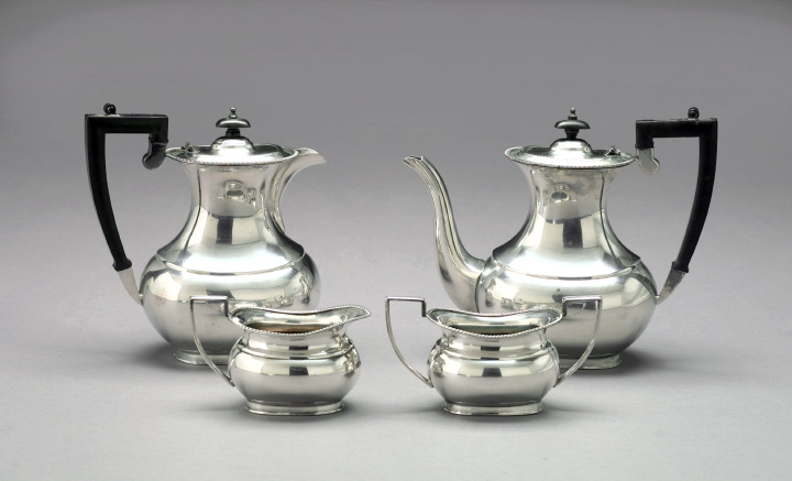 Appraisal: Attractive Four-Piece Sheffield Silverplate Coffee-and-Tea Service in the Georgian style