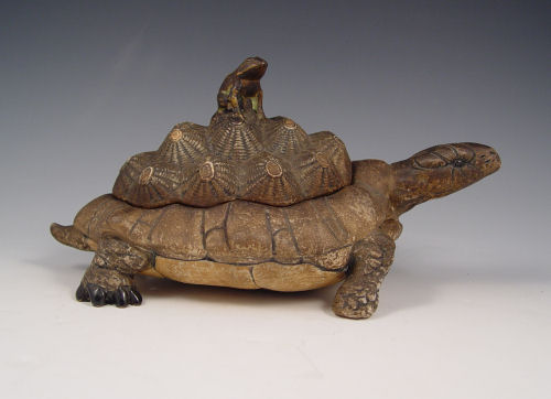 Appraisal: TURN TEPLITZ AMPHORA MODEL OF A TORTOISE Ca - Covered