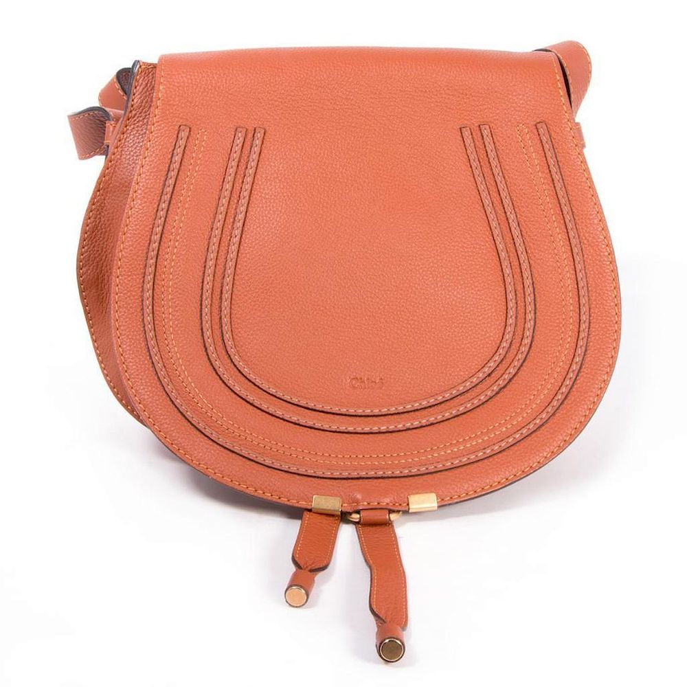 Appraisal: Chloe Marcie Saddle Bag brown leather with gold tone hardware