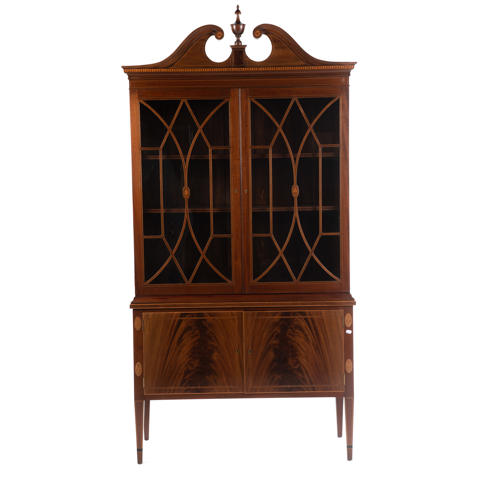 Appraisal: POTTHAST BROS FEDERAL STYLE INLAID CHINA CABINET th century upper