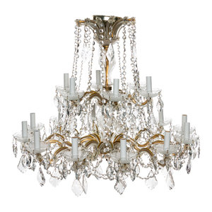 Appraisal: A Neoclassical Cut Glass Eighteen-Light Chandelier th Century Height x