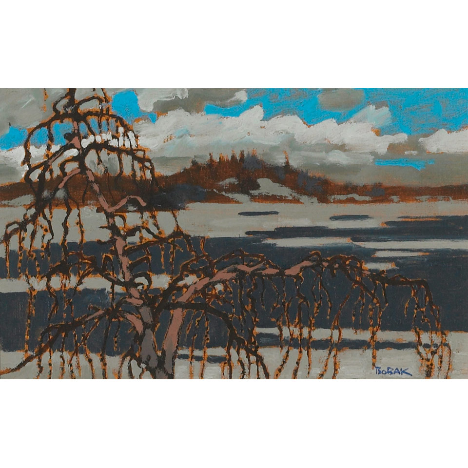 Appraisal: BRUNO JOSEPH BOBAK R C A TAMARACK IN SPRING oil