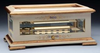 Appraisal: Reuge Air Cylinder Music Box Beveled glass panels and decorative