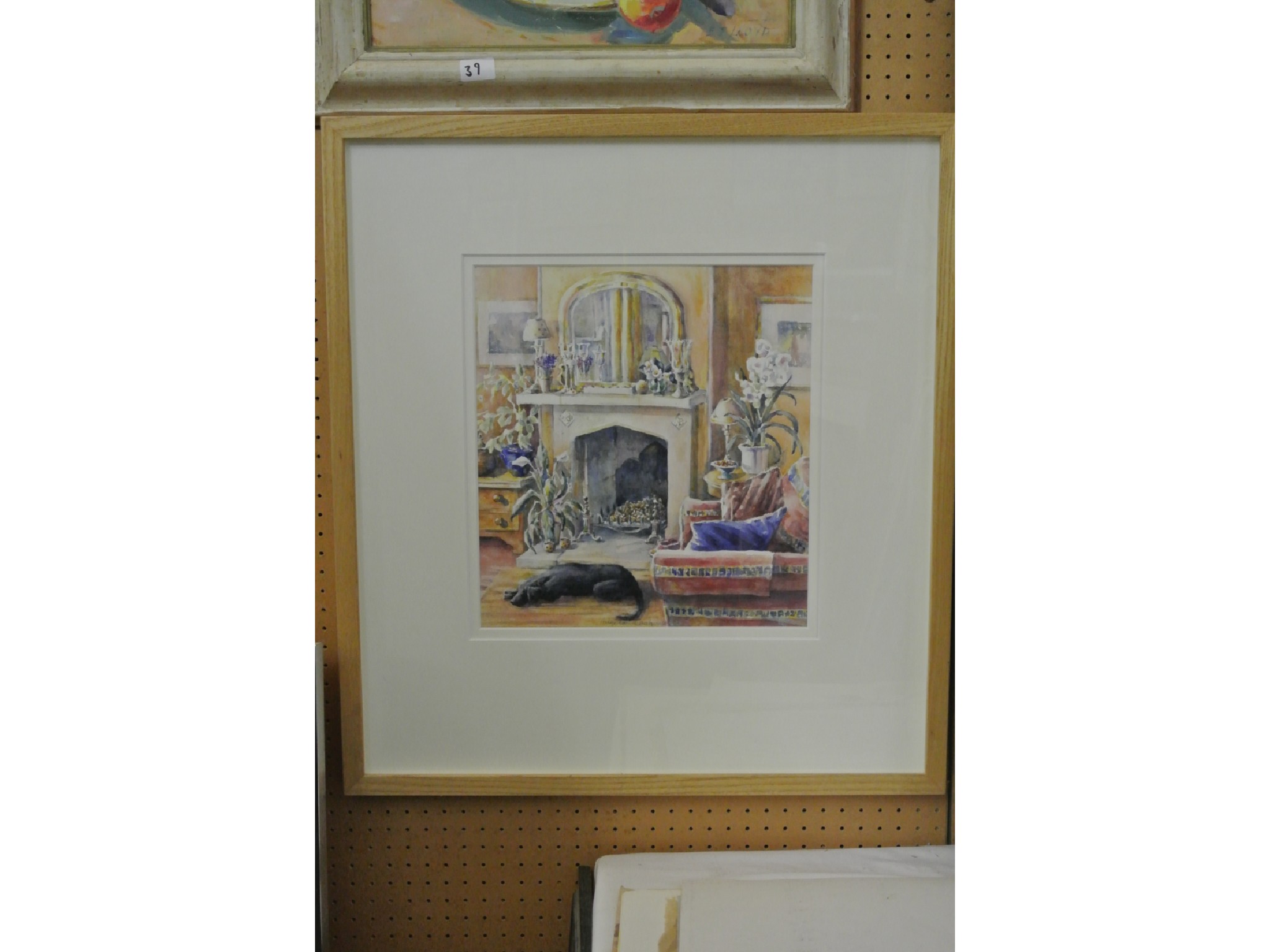 Appraisal: A th century watercolour by Angela Cash showing an interior