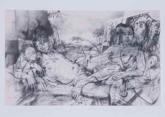 Appraisal: Jenny Saville b Mirror pigment print signed and dated in