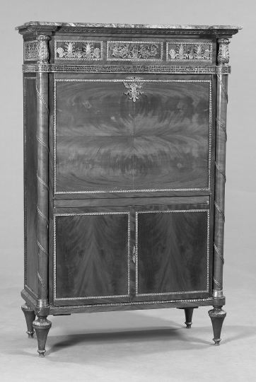 Appraisal: Napoleon III Mahogany and Marble-Top Dry Bar in the form