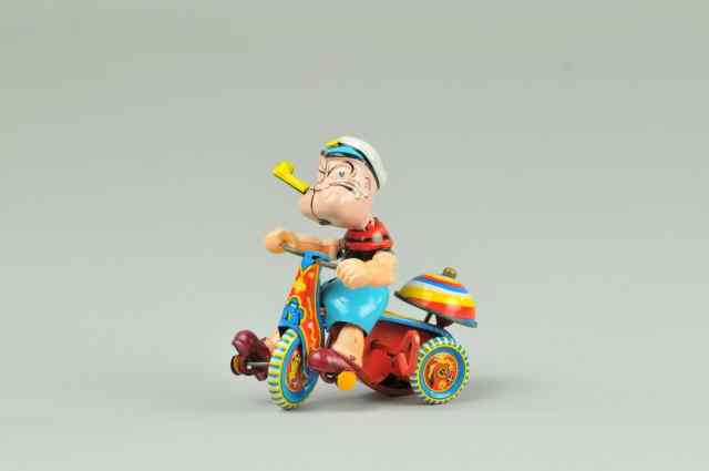 Appraisal: POPEYE ON TRICYCLE Linemar Japan tin depiction of Popeye on