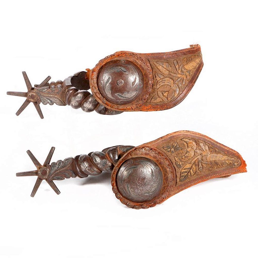 Appraisal: Pair of Mexican spurs c late th early th century