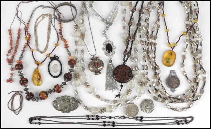 Appraisal: COLLECTION OF COSTUME JEWELRY Including necklaces chains brooches and pendants