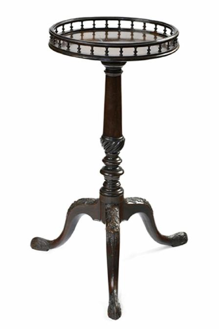 Appraisal: A George III mahogany kettle stand the circular top with