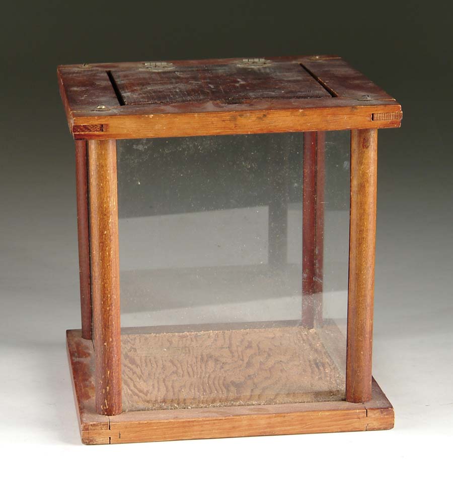 Appraisal: COUNTERTOP STORE DISPLAY CASE Hinged top wood display for bulk