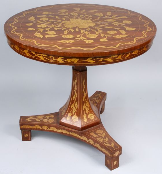 Appraisal: Dutch marquetry round table h x diam In good condition