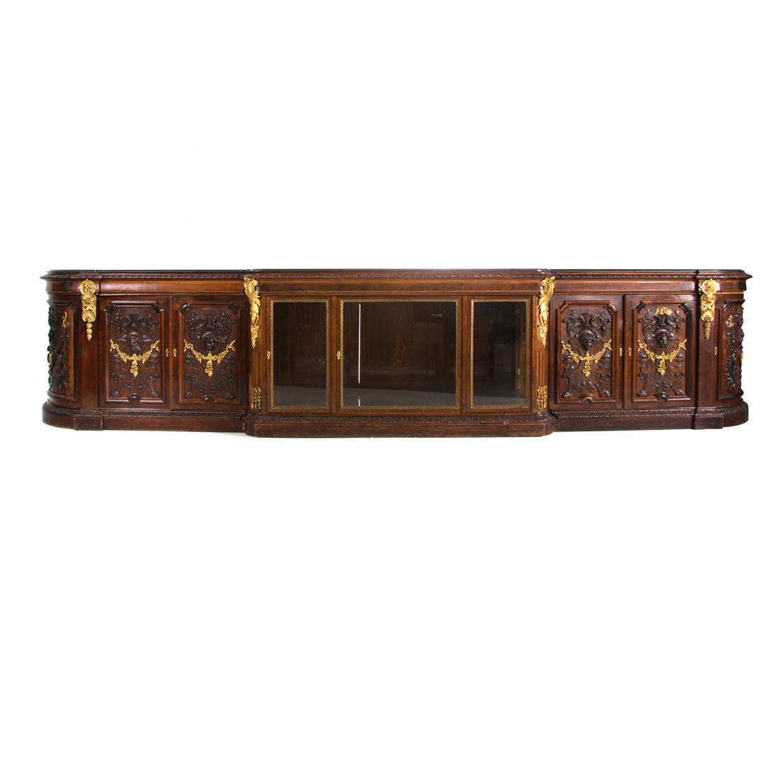 Appraisal: Regence style rosewood and dore bronze buffet circa in three