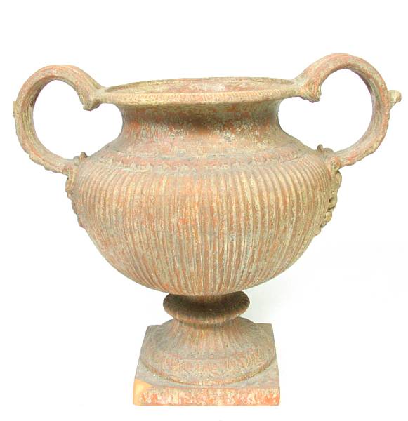 Appraisal: A Neoclassical style terracotta urn height in width in depth