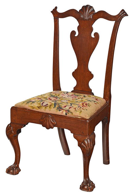 Appraisal: Philadelphia Chippendale Shell Carved Side Chair Pennsylvania - walnut throughout