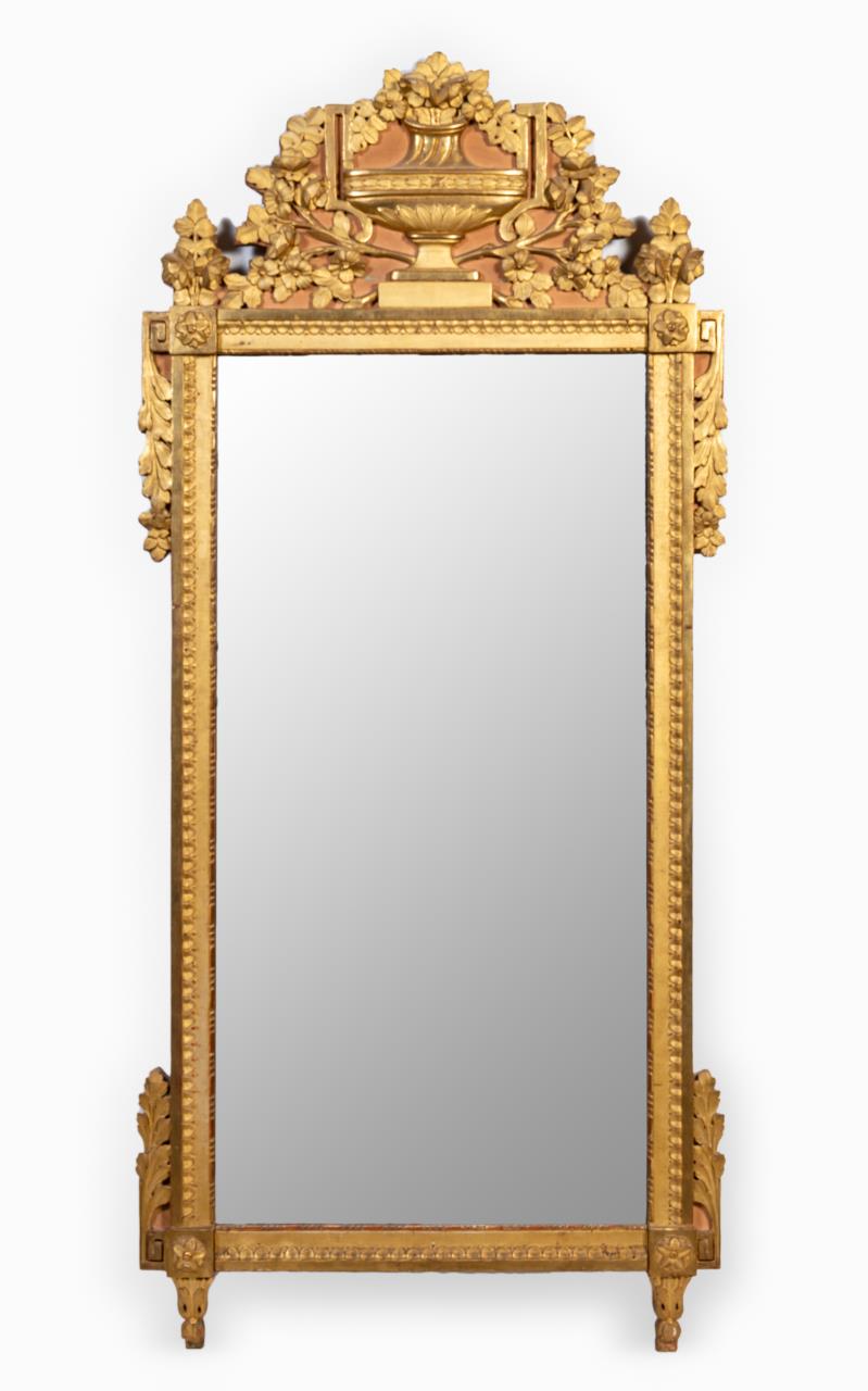 Appraisal: TH TH C FRENCH NEOCLASSICAL GILTWOOD MIRROR French th th