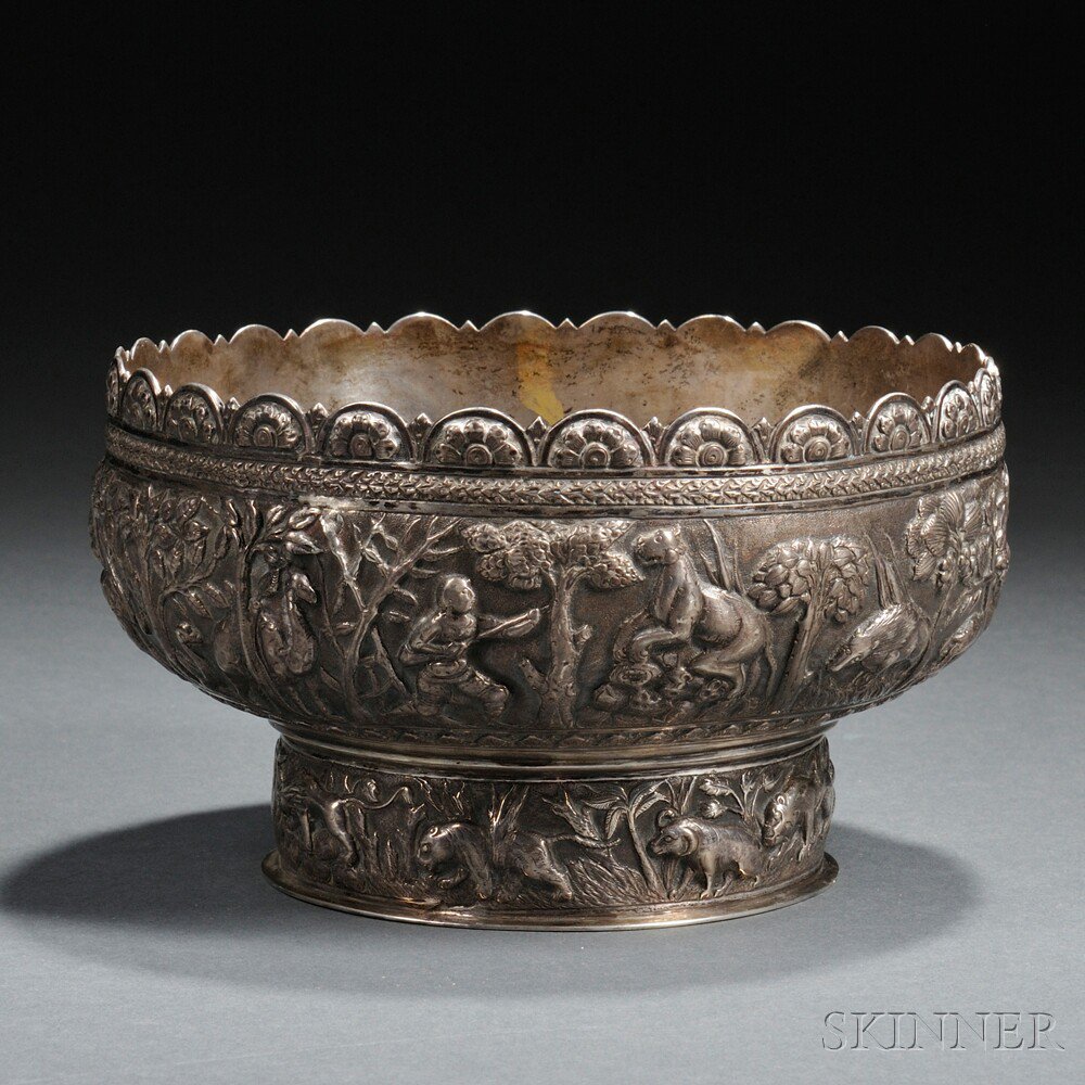 Appraisal: Indian Silver Bowl possibly Lucknow late th early th century