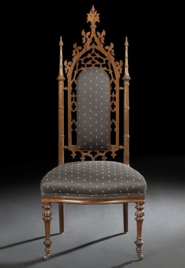 Appraisal: Victorian Gothic Revival Rosewood Sidechair third quarter th century the