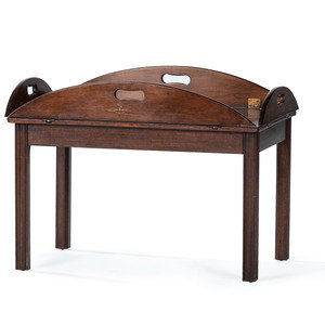 Appraisal: A Mahogany Hinged Butler's Tray Table with removable top Height