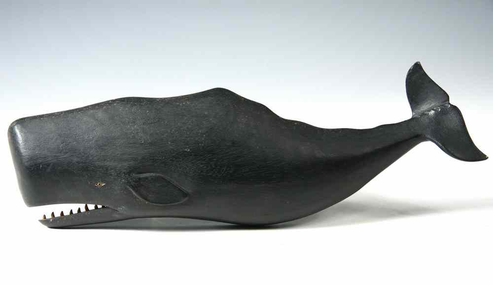 Appraisal: FOLK ART MARINE CARVING - Sperm Whale by Clark Voorhees